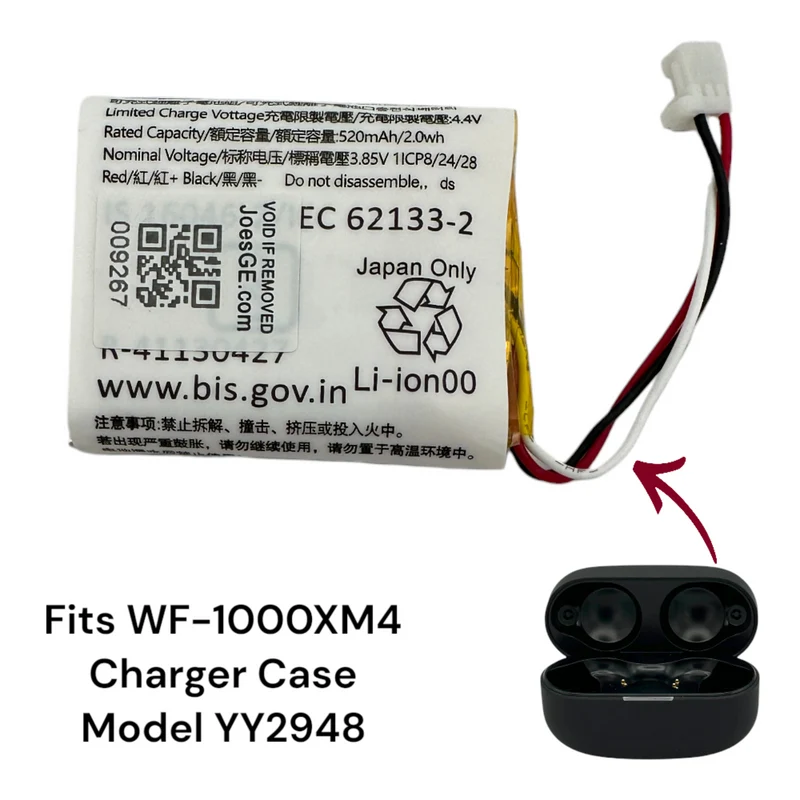 Sony WF-1000XM4 Charger Case Replacement Battery 520mAh 3.85V (YY2948)