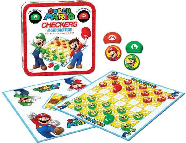 Super Mario and Luigi Checkers and Tic Tac toe