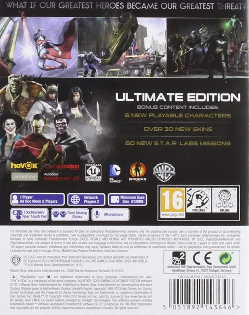 INJUSTICE GODS AMONG US ULTIMATE EDITION PS VITA EDIZIONE REGNO UNITO