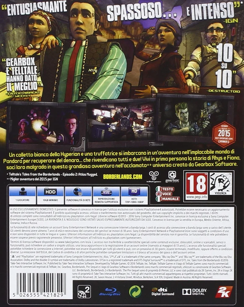 TALES FROM THE BORDERLANDS PLAYSTATION 4 EDIZONE ITALIANA