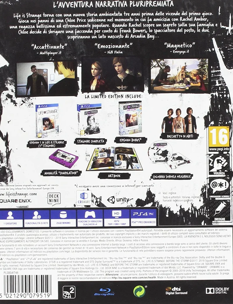 LIF IS STRANGE BEFORE THE STORM PLAYSTATION 4 EDIZIONE ITALIANA