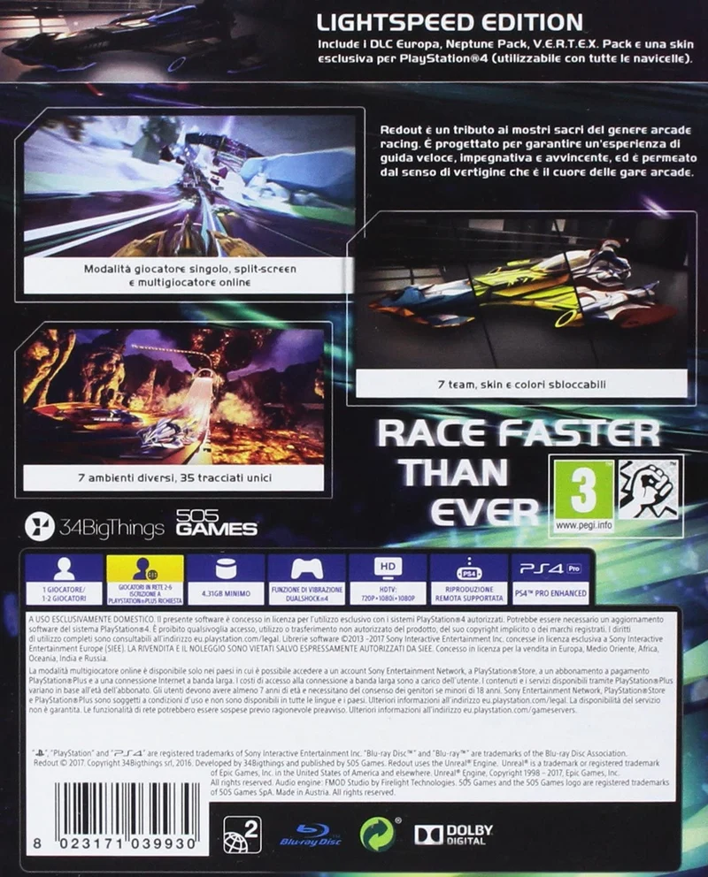REDOUT LIGHTSPEED EDITION PLAYSTATION 4 EDIZIONE ITALIANA