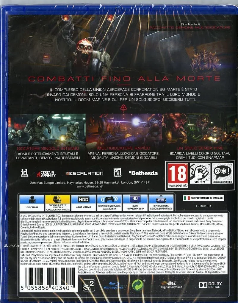 DOOM PLAYSTATION 4 VERSIONE ITALIANA