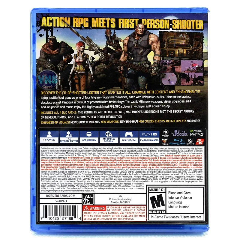 BORDERLANDS GAME OF THE YEAR EDITION PLAYSTATION 4 EDIZIONE AMERICANA