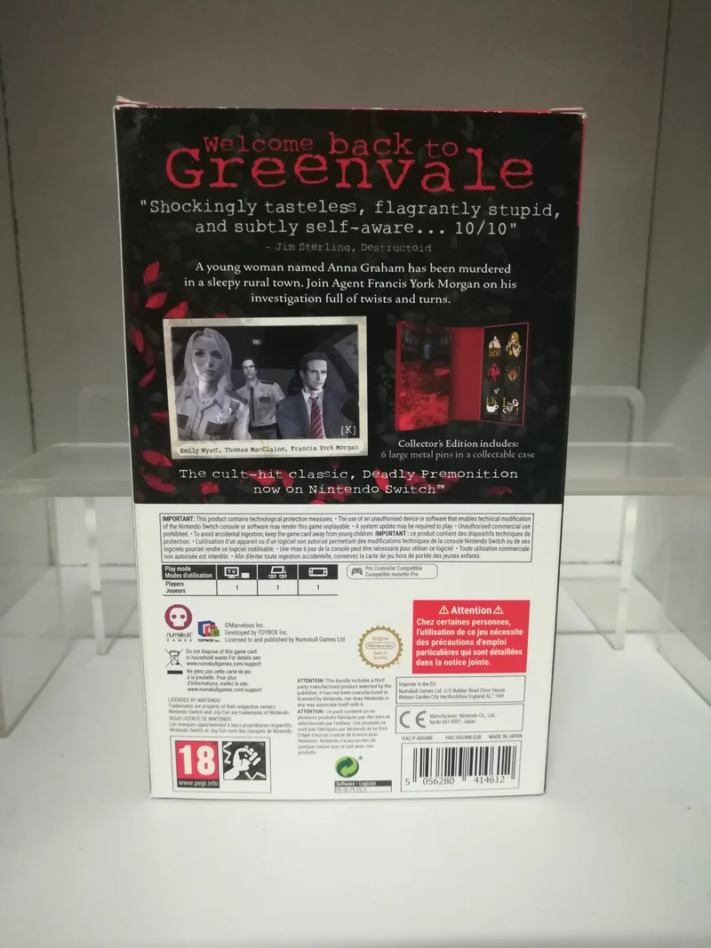 DEADLY PREMONITION ORIGINS COLLECTOR'S EDITION NINTENDO SWITCH EDIZIONE REGNO UNITO