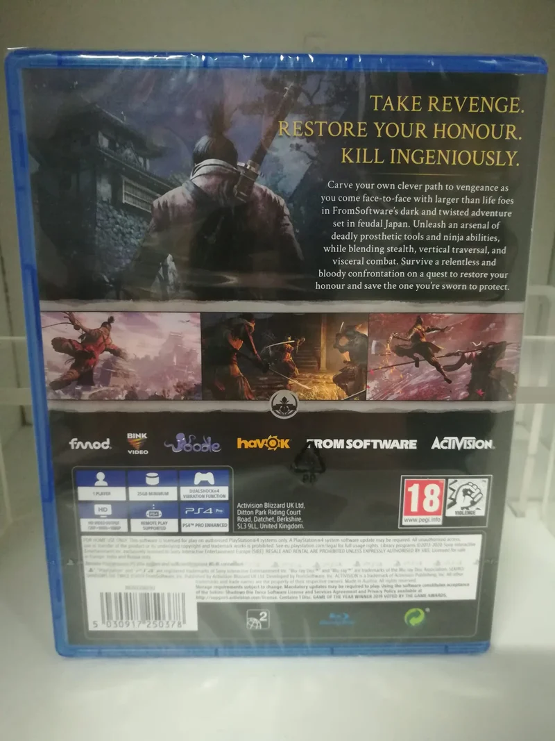 SEKIRO SHADOWS DIE TWICE PLAYSTATION 4 EDIZIONE REGNO UNITO