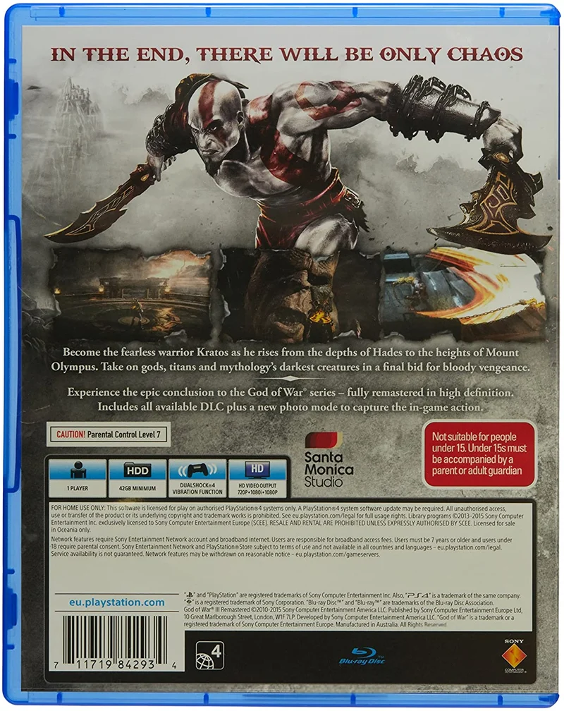 GOD OF WAR III REMASTERED PLAYSTATION 4 EDIZIONE AUSTRALIANA