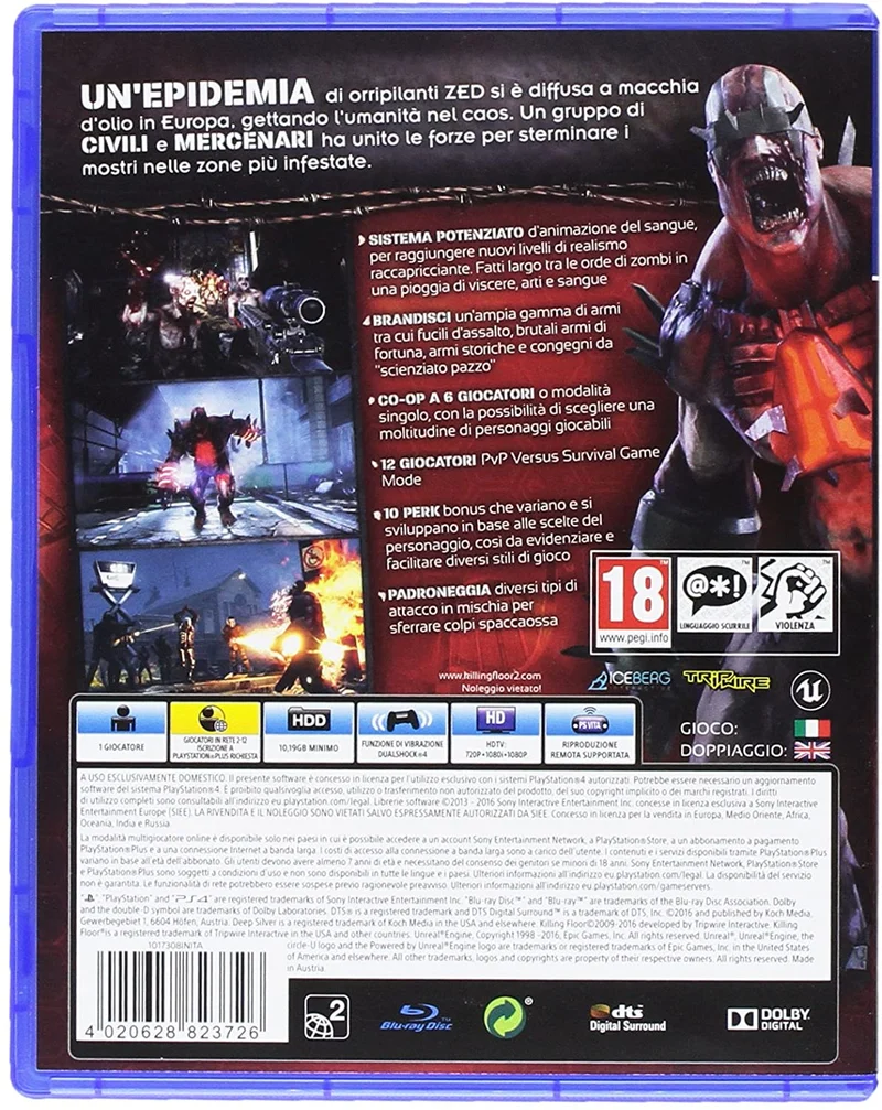 KILLING FLOOR 2 PLAYSTATION 4 EDIZIONE ITALIANA