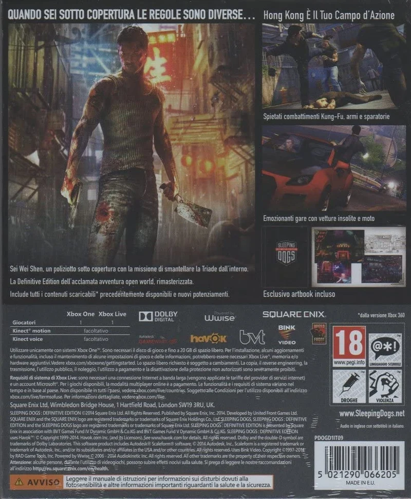 SPLEEPING DOGS DEFINITIVE EDITION XBOX ONE EDIZIONE ITLIANA