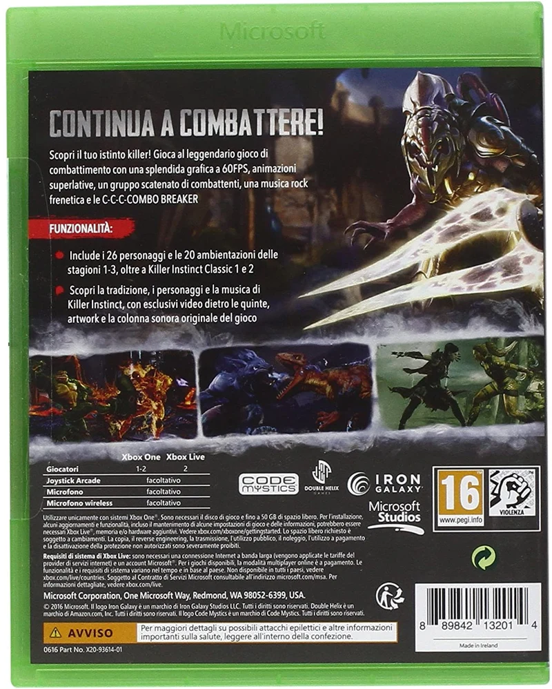 KILLER INSTINCT DEFINITIVE EDITION XBOX ONE EDIZIONE ITALIANA