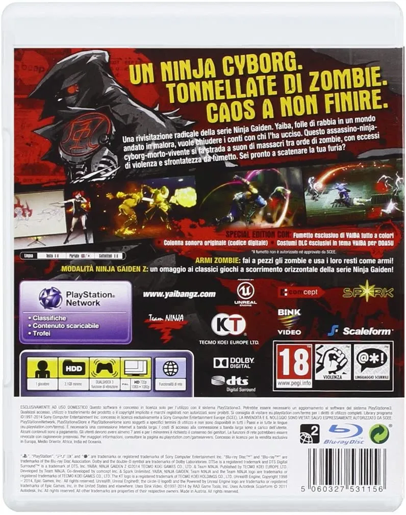 YAIBA NINJA GAIDEN Z PLAYSTATION 3 EDIZIONE ITALIANA