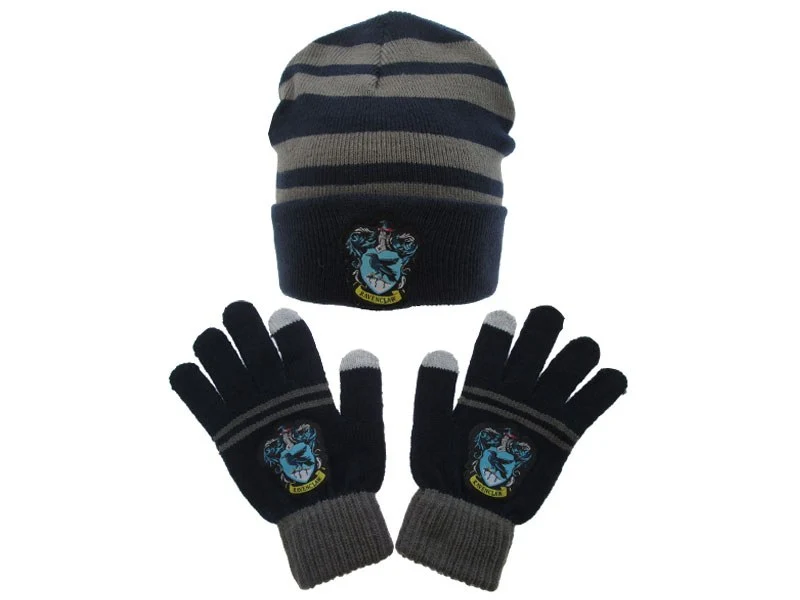 Coordinato Guanti + Cappello - Ufficiale Harry Potter - Grifondoro, Serpeverde, Tassorosso, Corvonero