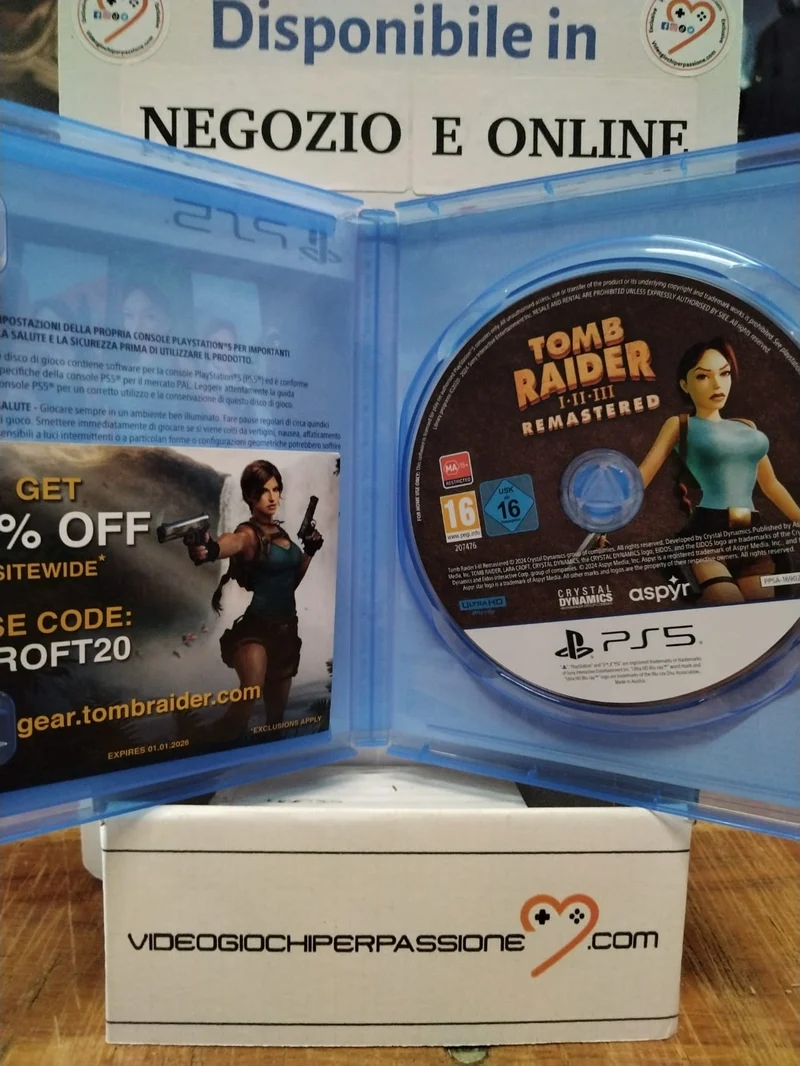 Tomb Raider I-II-III Remastered Starring Lara Croft Playstation 5 (usato)(versione ita.)