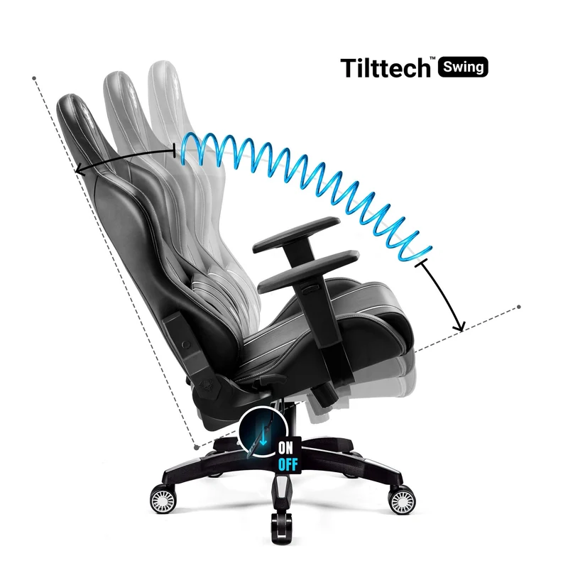 Gaming Chair Diablo X-One 2.0 King, 60 x 74 x 136 - 145 cm, White/Black