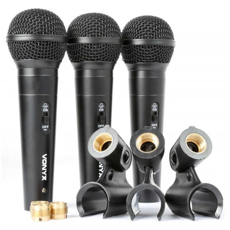 Vonyx VX1800S Dynamic Microphone Set w/ Mics & Adaptors