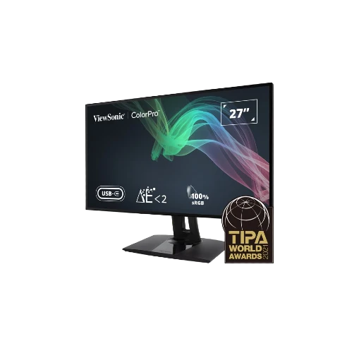 ViewSonic 27” monitor (VP2768A), 2K Pantone validated 100% sRGB, with docking station design