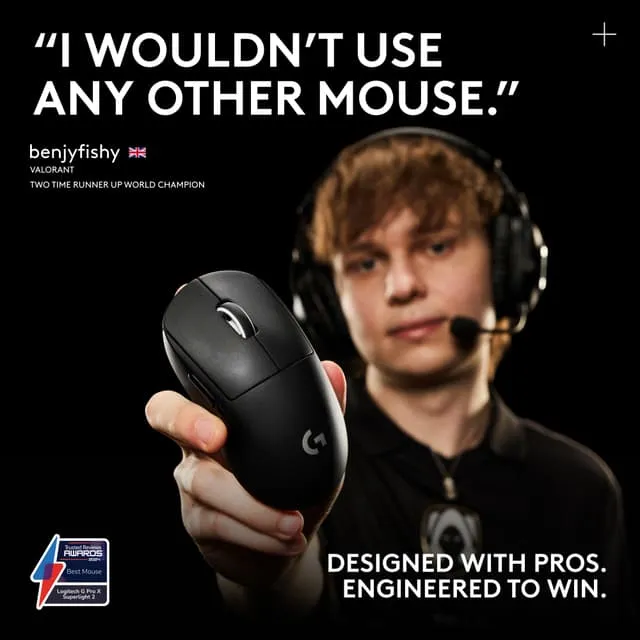 Logitech G Pro X Superlight 2 Wireless Gaming Mouse, Black