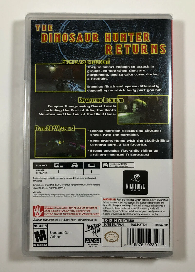 TUROK 2 SEEDS OF EVIL NINTENDO SWITCH VERSIONE AMERICNA - LIMITED RUN