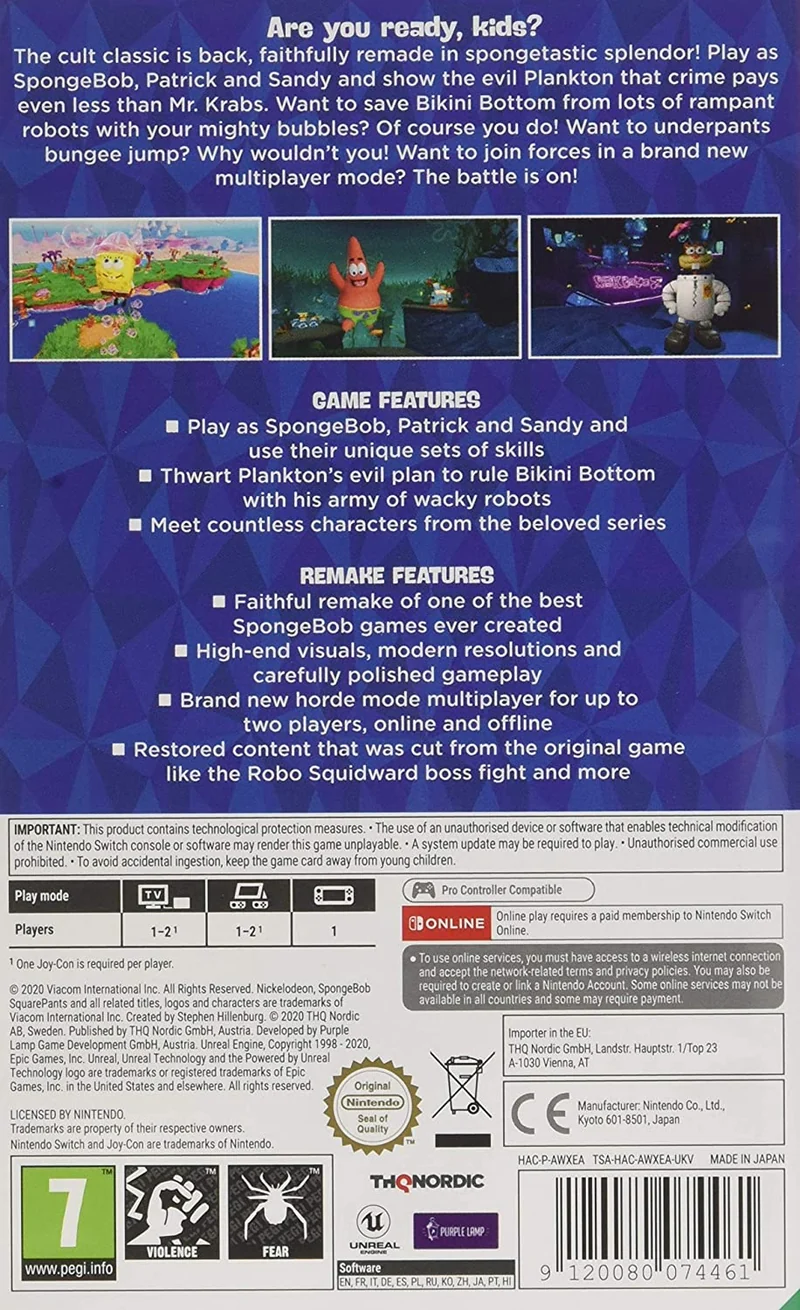 Spongebob SquarePants: Battle for Bikini Bottom - Rehydrated (Switch)