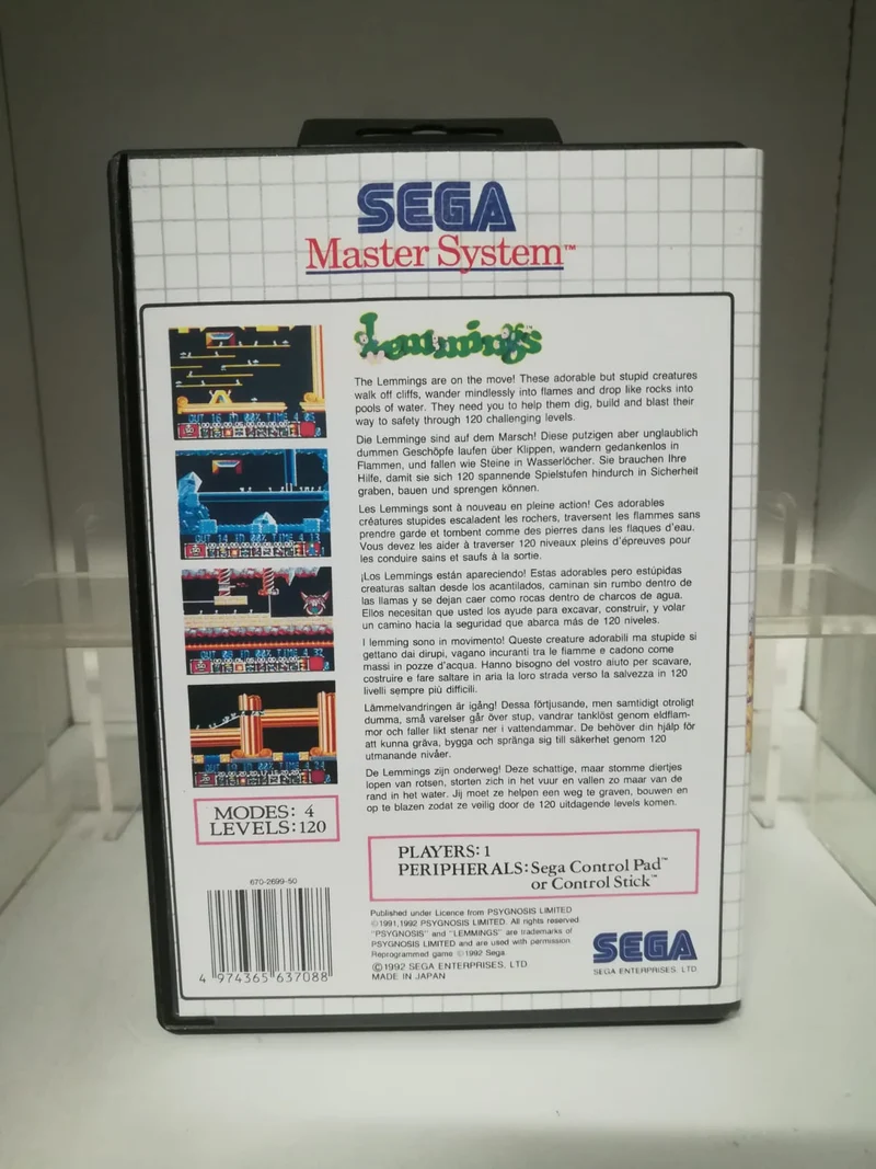 LEMMINGS SEGA MASTER SYSTEM (NUOVO versione europea)