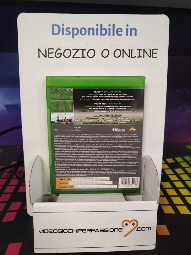 RUGBY 15 XBOX ONE VERSIONE ITA.(usato garantito)