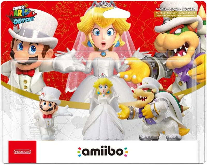 Amiibo 3 Pack: Mario, Peach e Bowser Super Mario Odyssey