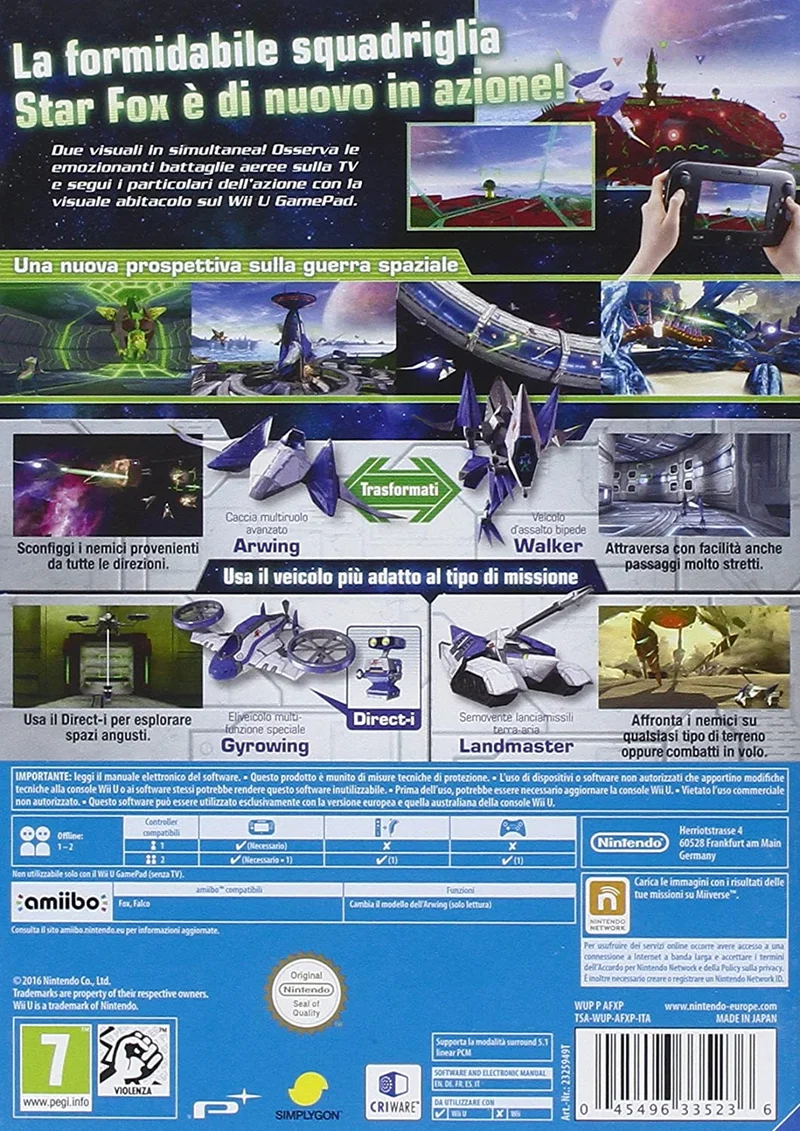 STAR FOX ZERO NINTENDO WII U (versione italiana)