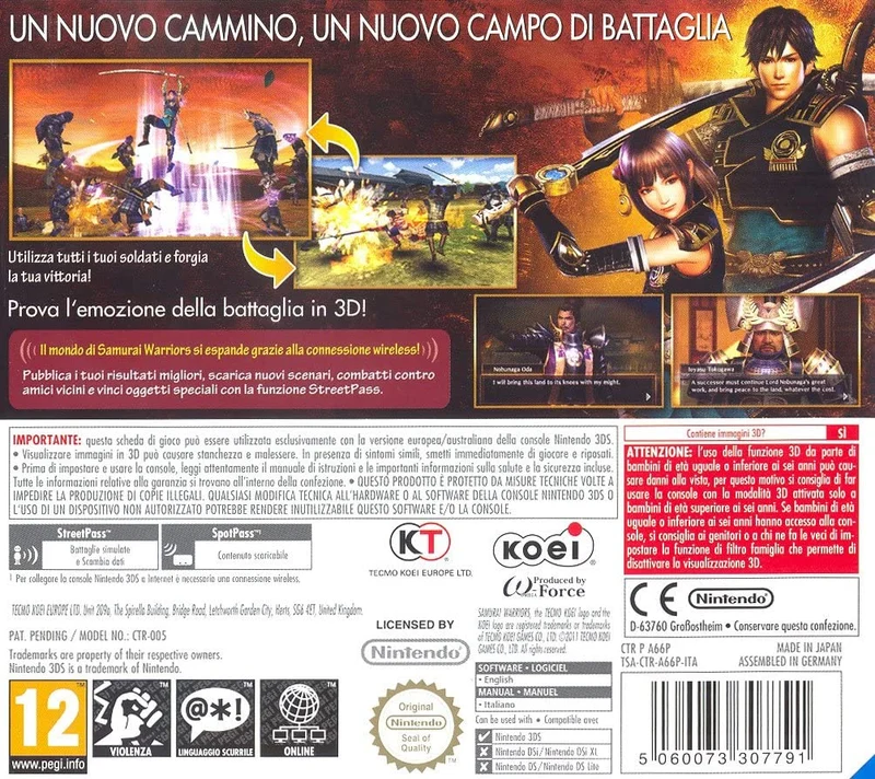 SAMURAI WARRIORS CHRONICLES NINTENDO 3DS VERSIONE ITALIANA