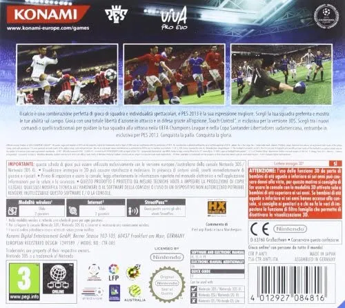 PES 2013 PRO EVOLUTION SOCCER 3D NINTENDO 3DS VERSIONE ITA.
