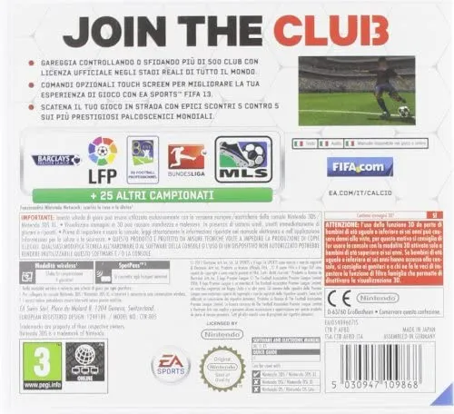 FIFA 13 NINTENDO 3DS VERSIONE ITALIANA