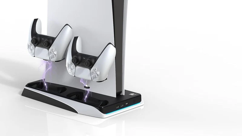 Imp Gaming DLX Twin Charging Tower Inc Cooling Fans & Game Storage Stand –