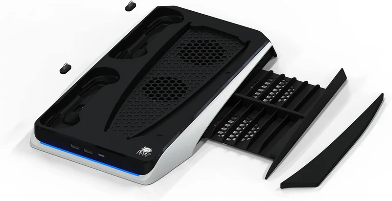 Imp Gaming DLX Twin Charging Tower Inc Cooling Fans & Game Storage Stand –