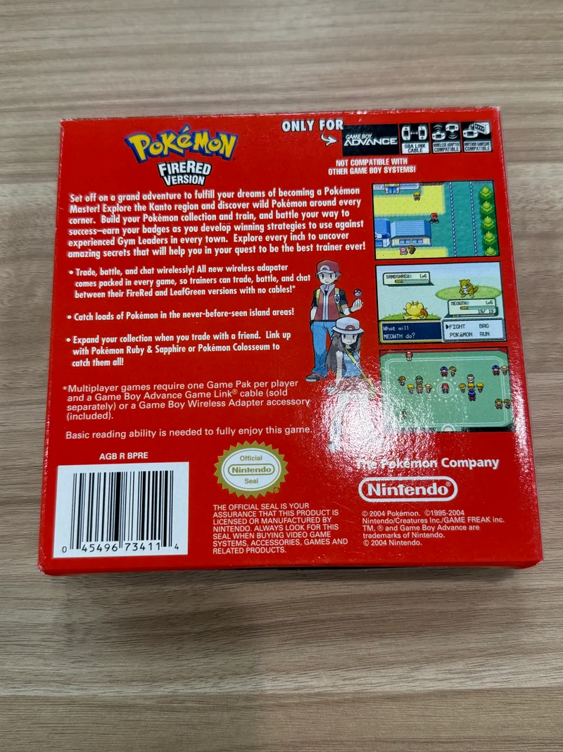 Pokemon Fire Red: Complete - Nintendo Game Boy Advance - B