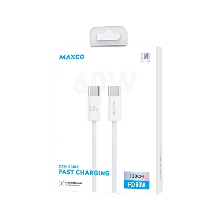 Maxco MS09CC Fast Charging Cable 60W Type-c to Type-c 200CM - White
