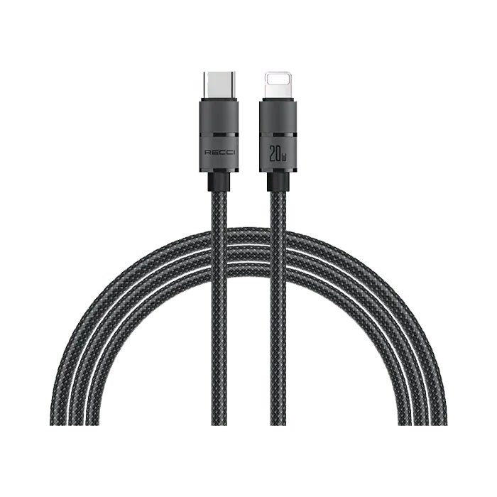 Recci RS08CL WARRIOR Type-C to Lightning Cable PD 20W (1.2M) - Black