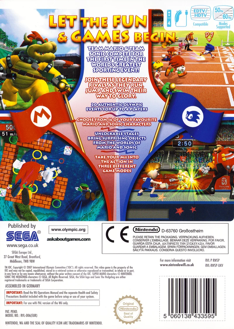 Mario & Sonic at the Olympic Games – Nintendo Wii Sports / Party