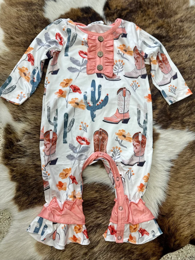 Cactus & Boots Ruffle Jumper