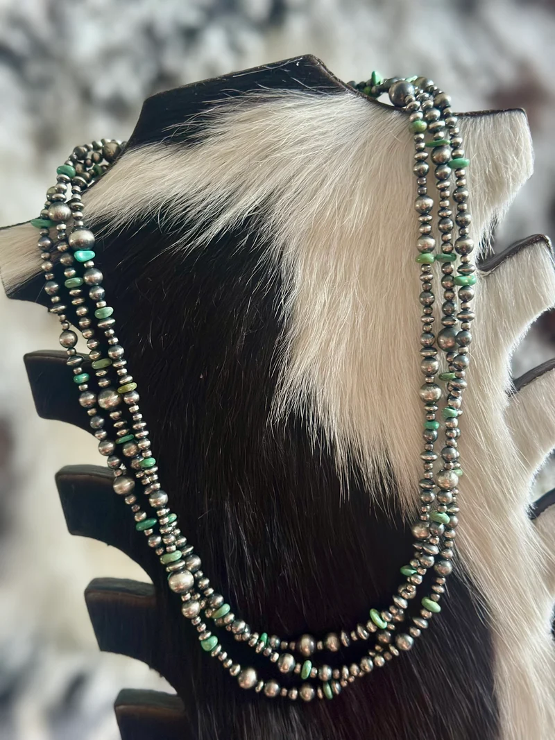 3 Strand Pearls & Turquoise