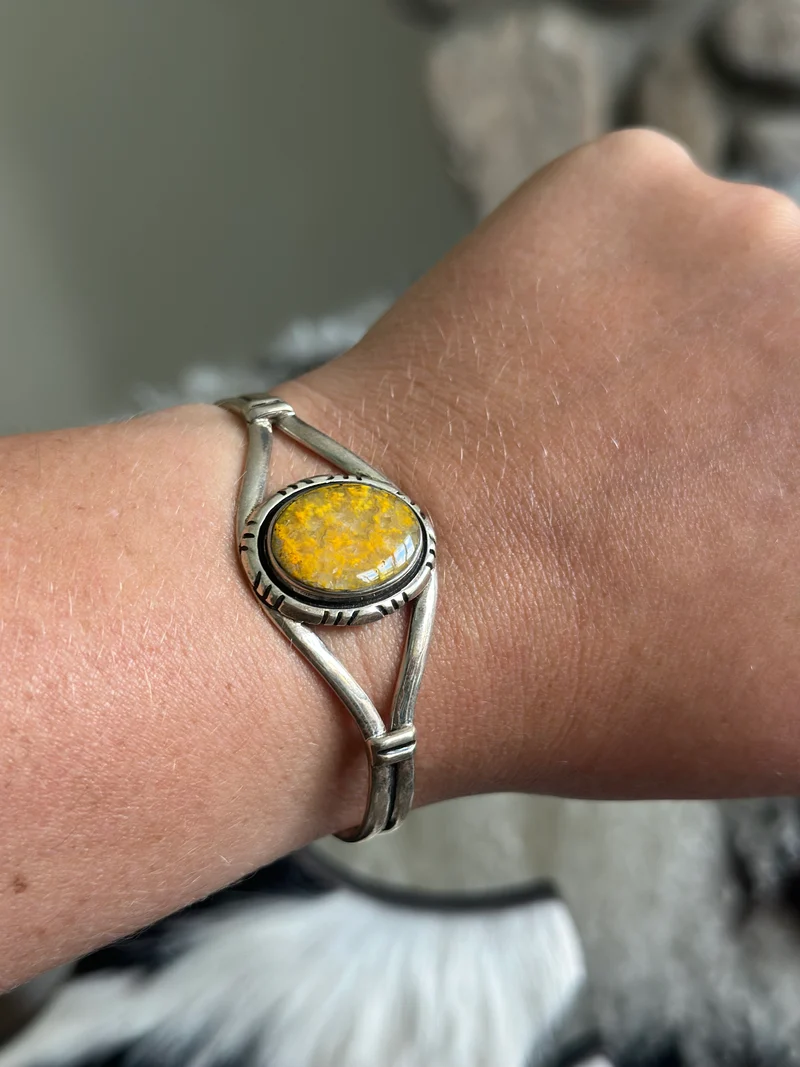 Bumblebee Jasper Cuff Bracelet