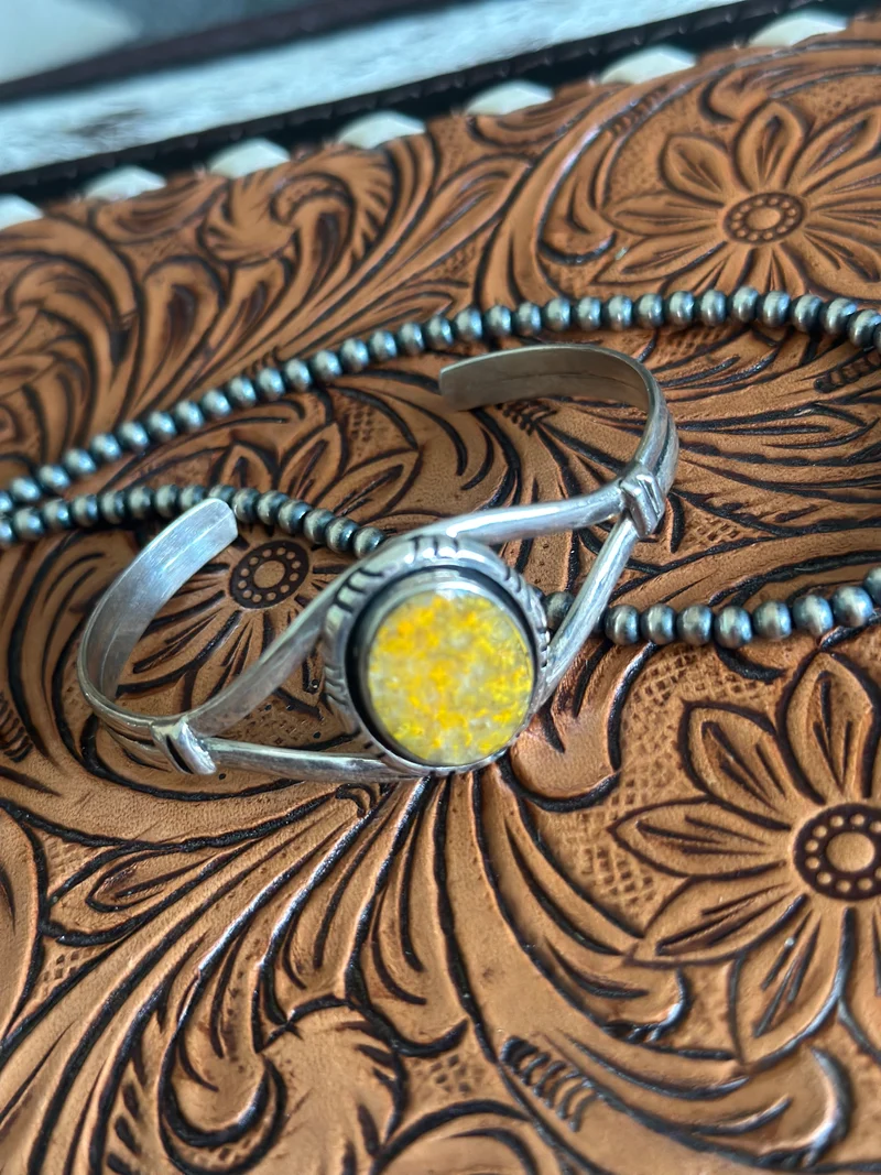 Bumblebee Jasper Cuff Bracelet