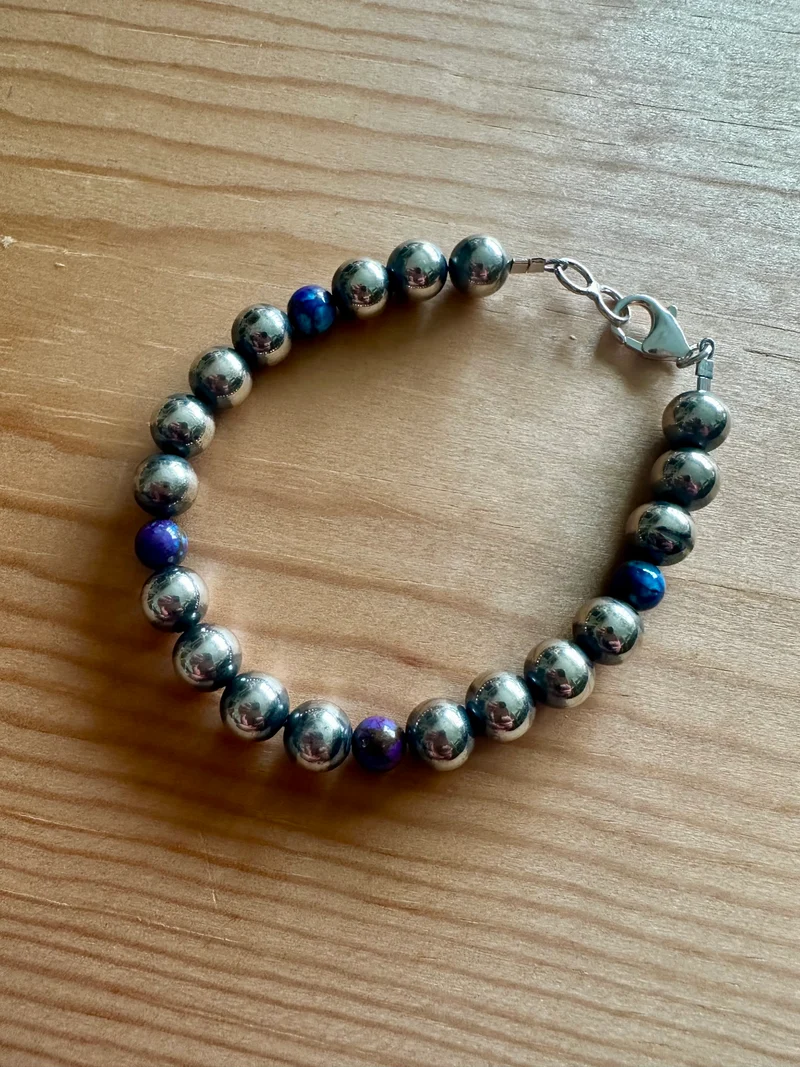 Lapis/Pearl Bracelet