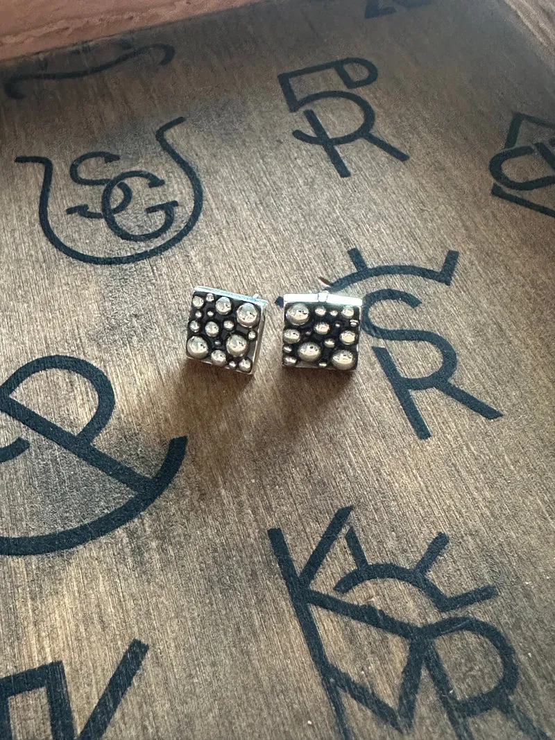 Dotted Sterling Stud Earrings