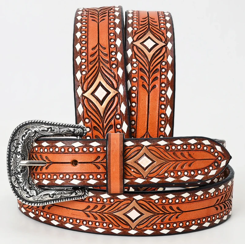 Diamond Tooled Leather Belt