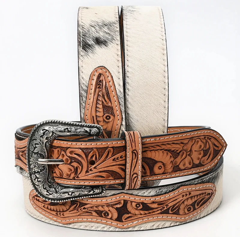 Tooled Leather / Cowhide Belt