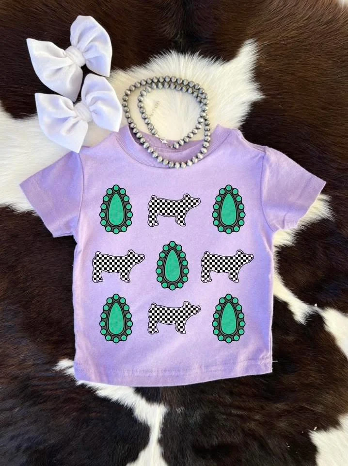 Stock Show Check Pig Tee