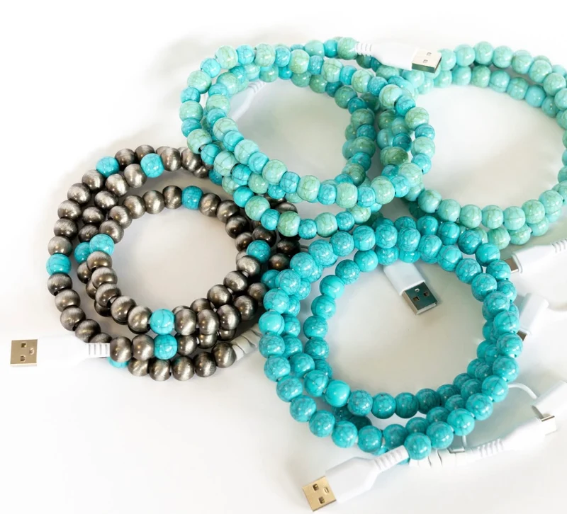 Turquoise Bead Phone Chargers