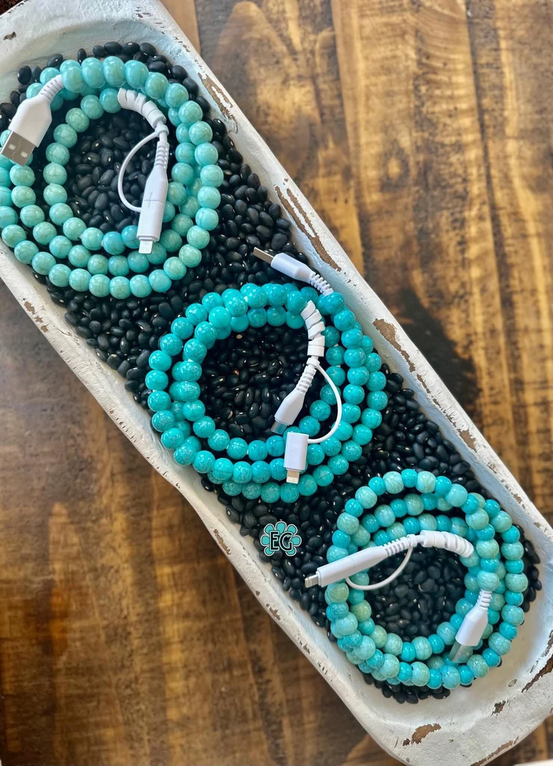 Turquoise Bead Phone Chargers