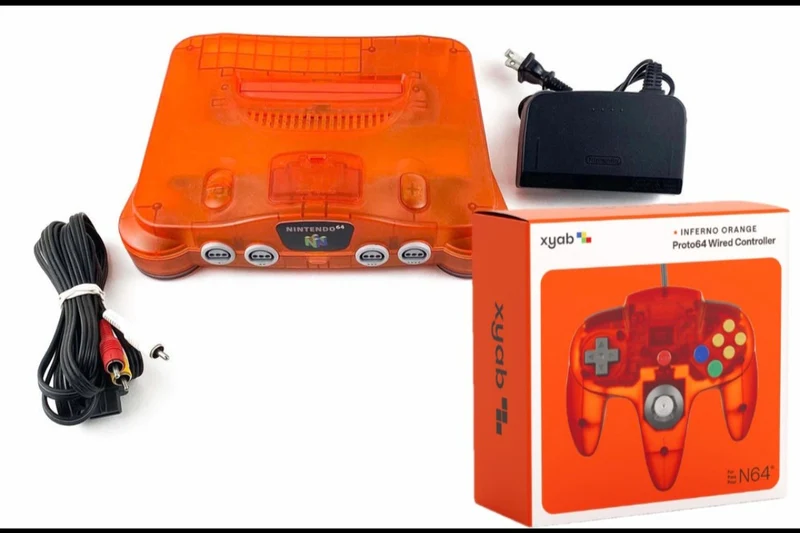 Nintendo N64 Funtastic Fire Orange Console Bundle (NUS-001)