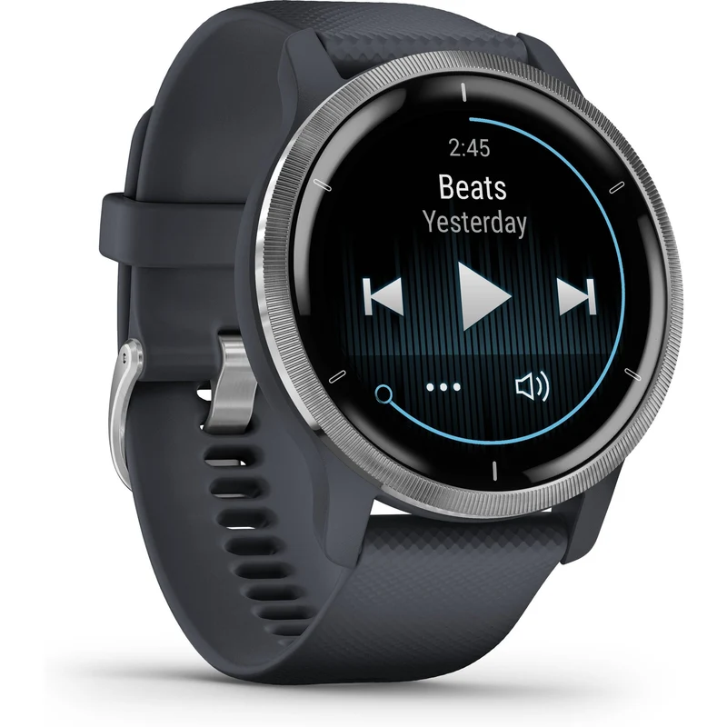 Garmin Venu 2 GPS Smartwatch, Granite Silver Blue