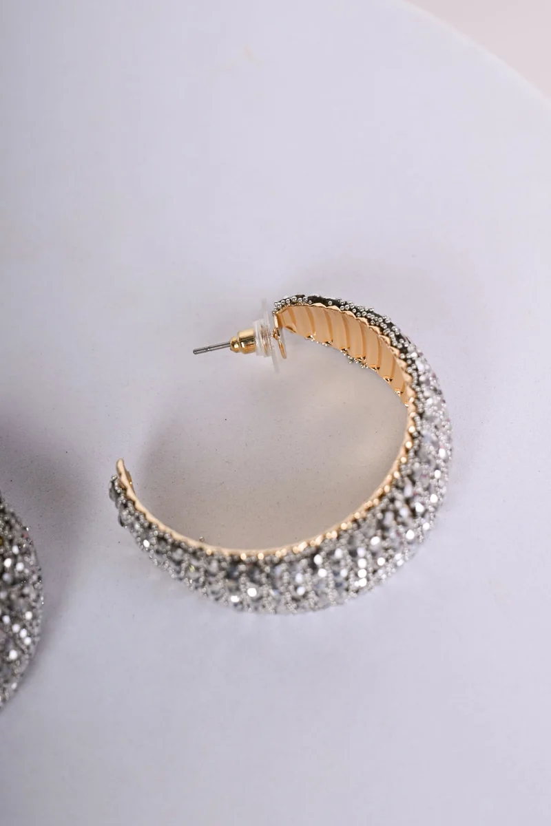 Orecchini a semicerchio con strass